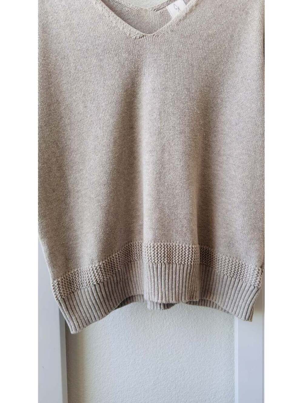 Joie V-Neck Short Sleeve Cotton Knit Sweater Top Size L - Picture 4 of 9